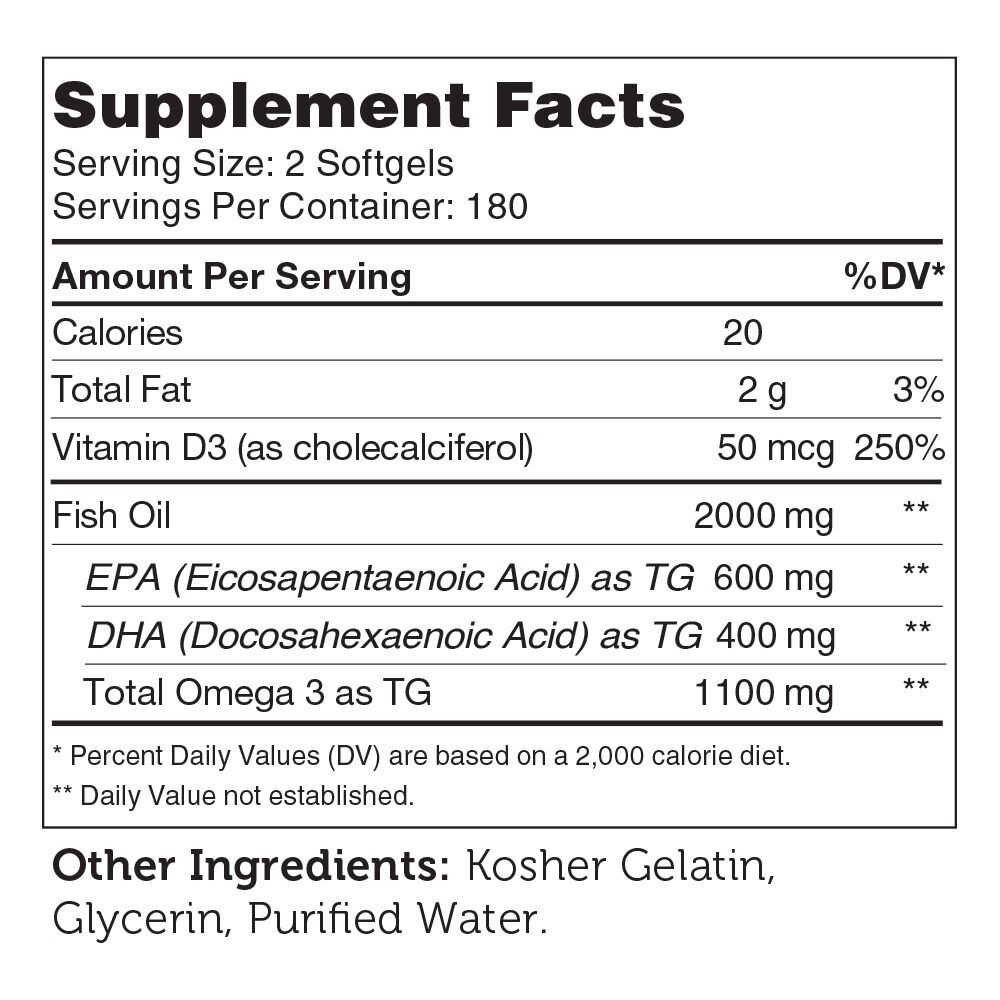 Omega 3 Platinum+D&trade; - 360 Softgels (180 Servings)  | GNC